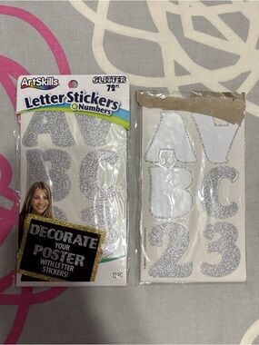 ArtSkills Silver Glitter Letter and Number Stickers